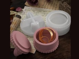 Molde silicona mini alhajero con moño